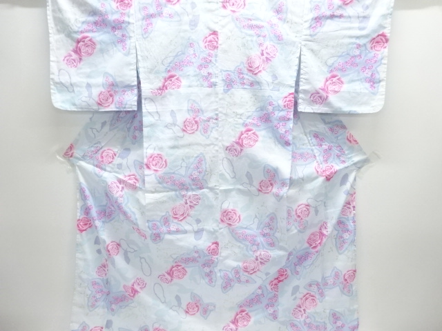 JAPANESE KIMONO / YUKATA / KOBAI / ROSE & BUTTERFLY 